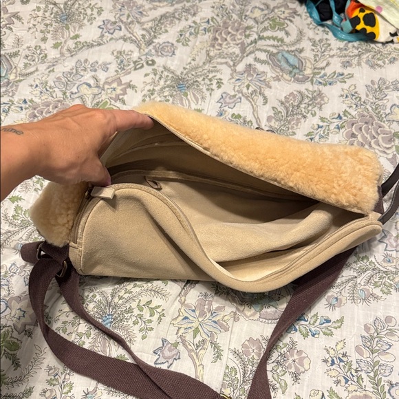 Vintage UGG Australia Fuzzy Beige Backpack with Brown Straps main image 6
